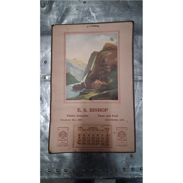 Antique 1922 calendar