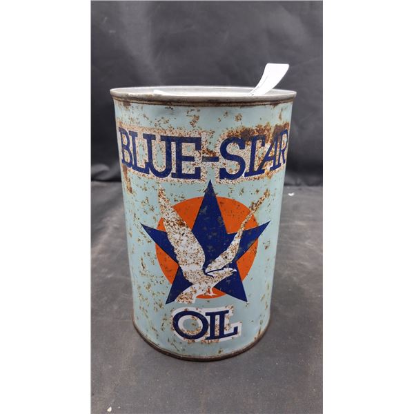 Vintage Blue Star oil tin