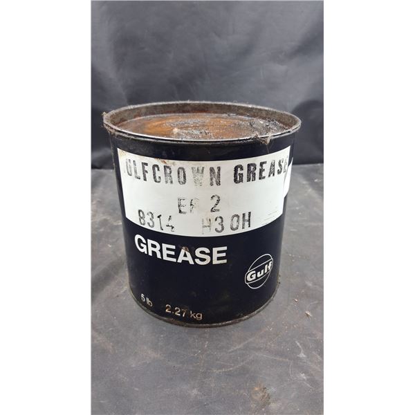 Vintage Gulf 5 lb grease can full