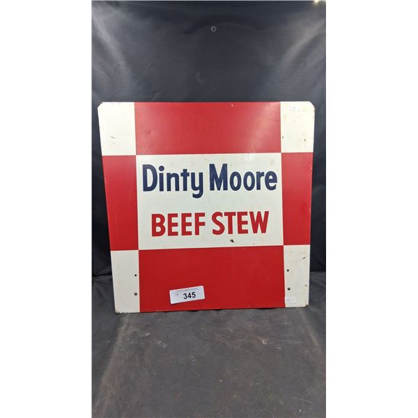 Very nice vintage metal Dinty Moore Beef Stew advertising sign 16"