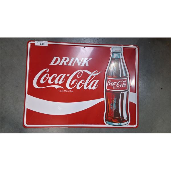 70s Coca-Cola tin sign, Denim Van era 24"x18"