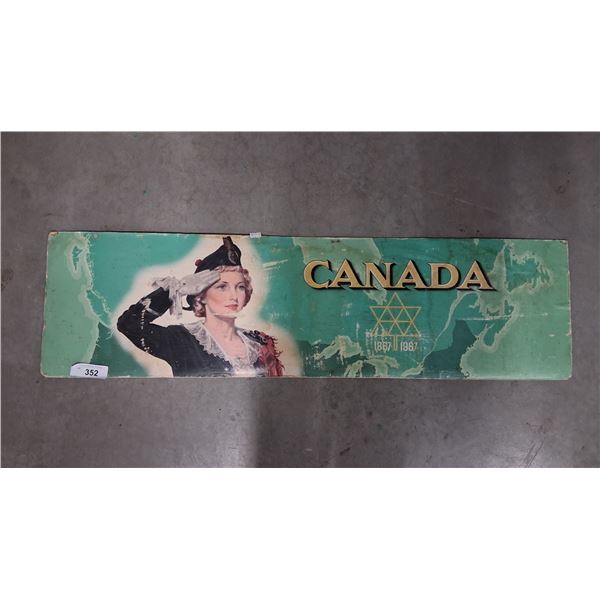 Vintage Export A Lass cardboard sign 40"x11"
