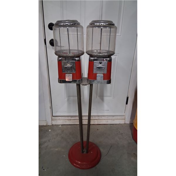 Beaver brand vintage gumball machines on stand 46" tall