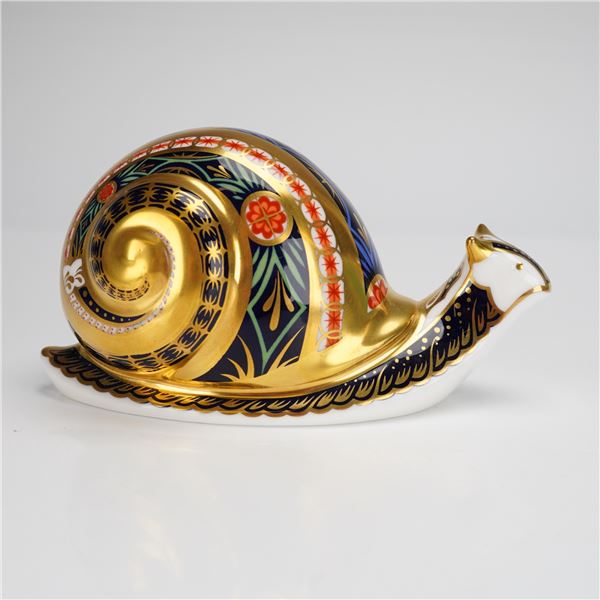 Royal Crown Derby Limited Edition Bone China Paperweight, Garden Snail