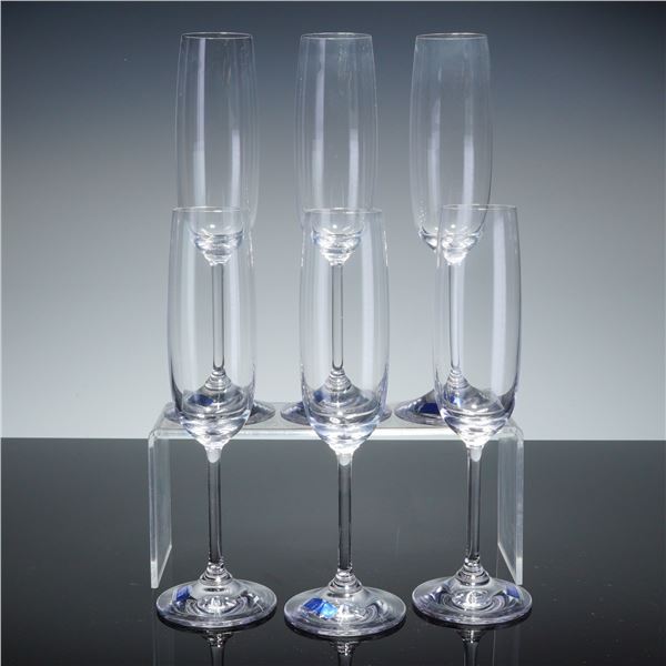6pc Marquis by Waterford Crystal Champagne Flutes, Vintage