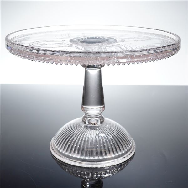EAPG Adams & Co. Good Luck Horseshoe Prayer Rug Pattern Cake Stand