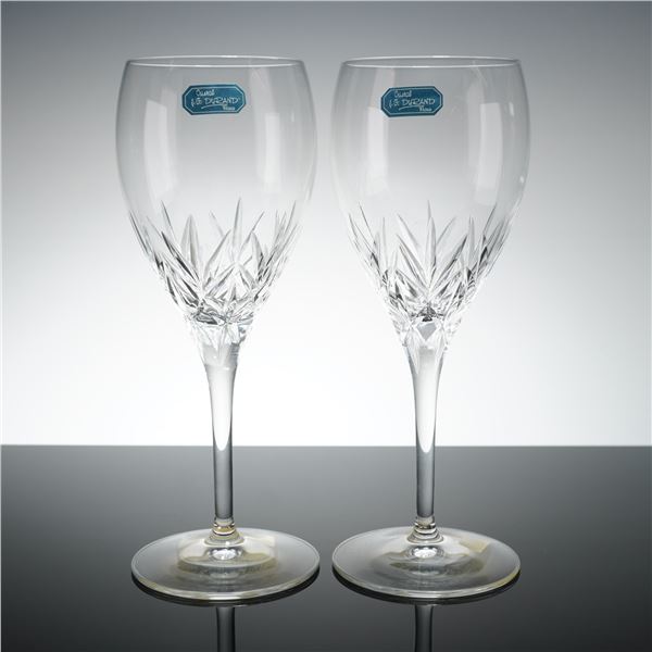 Pair of J.G. Durand France Crystal Wine Glasses, Orion