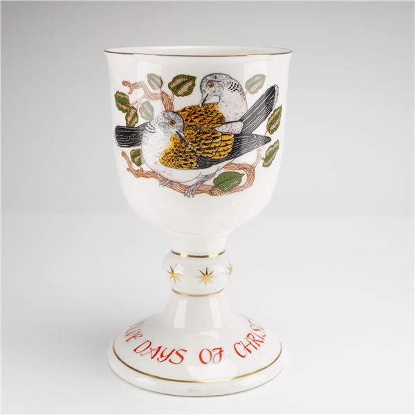 Royal Doulton Twelve Days of Christmas Two Turtle Doves Goblet