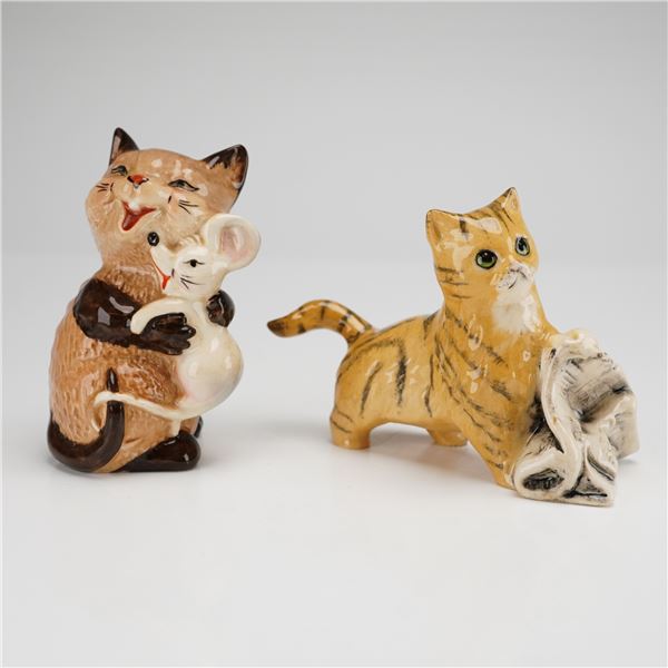 Two Beswick and Royal Doulton Ceramic Cat Figurines