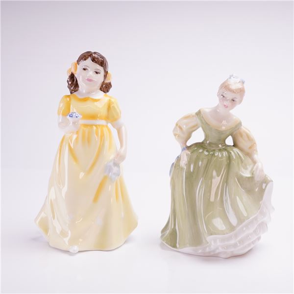 2pc Royal Doulton Figurines, Flowers for You HN3889 & Fair Maiden HN2211