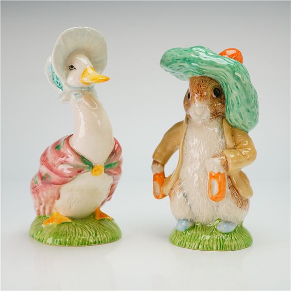2 John Beswick Beatrix Potter Figurines- Jemima Puddle Duck, Benjamin Benny