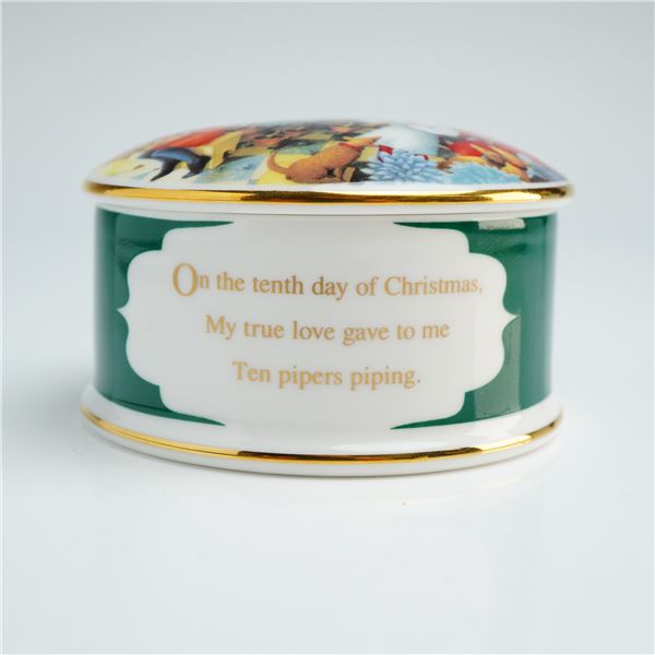 Wedgwood Bone China Lidded Box, 10 Pipers Piping
