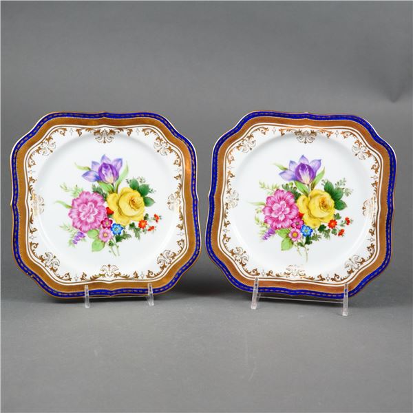 Noritake Hand-Painted Floral Porcelain Cabinet Plates