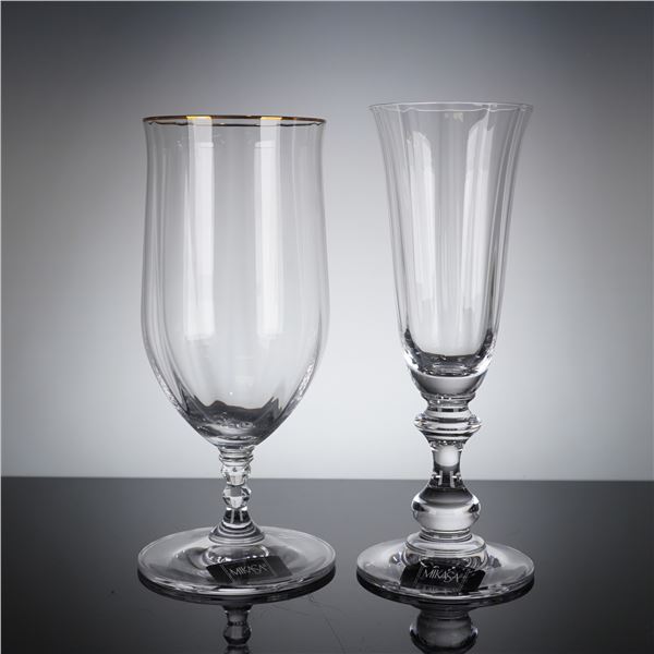 2pc Mikasa Crystal Iced Tea and Champgane Glasses
