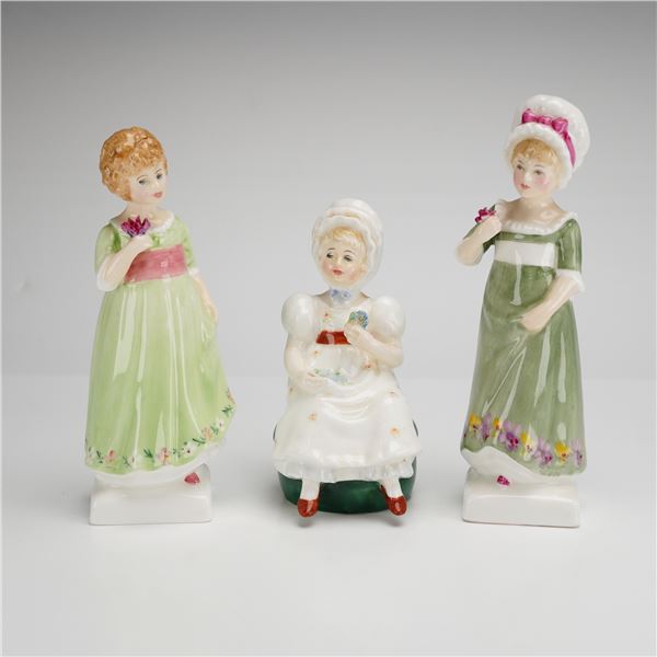 Three Royal Doulton Kate Greenaway Figurines Ruth Tess Kathy