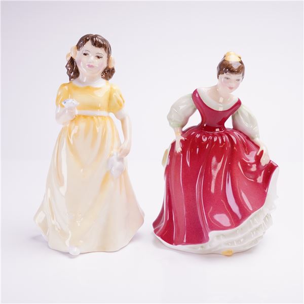 2pc Royal Doulton Figurines, Flowers For You HN3889 & Fair Maiden HN2434