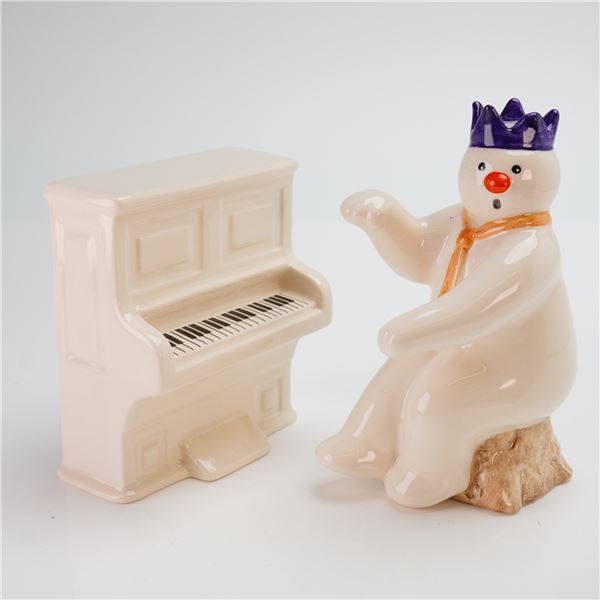 2pc Royal Doulton The Snowman Gift Collection Figurine with Piano