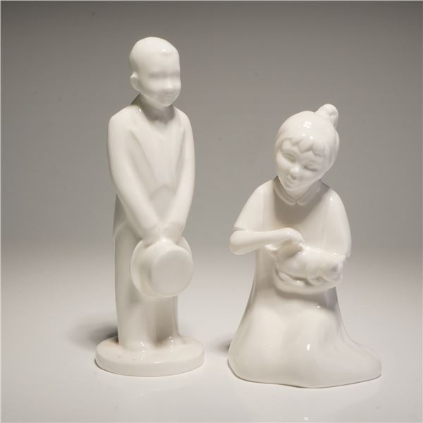 2pc Coalport Moments Bone China Figurines, The Pageboy and I Love You