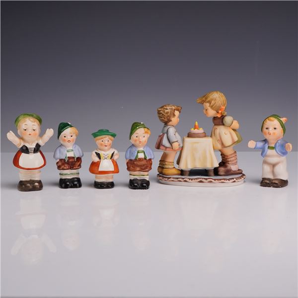 6pc Group of Goebel Porcelain Salt and Pepper Shakers and Figurine