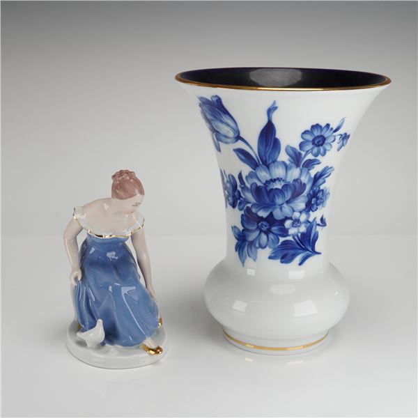 A Pair of Royal Dux  Porcelain Figurine and Vase