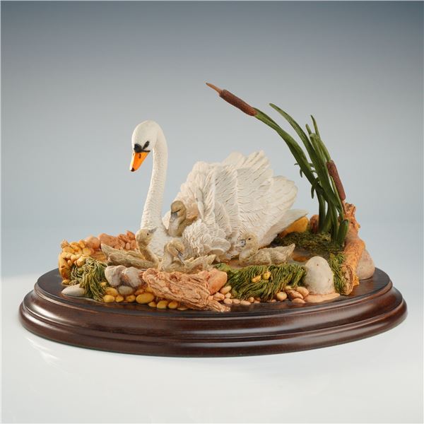 Country Artists Swan and Cygnets Figurine, First Outing