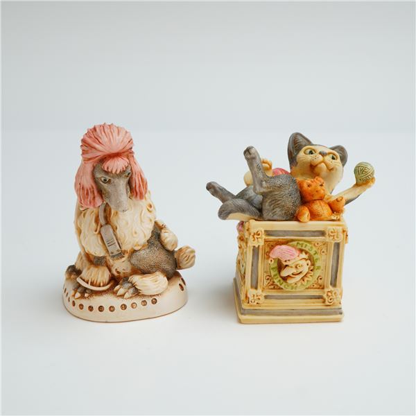 2pc Harmony Kingdom Box Figurines, Beau Brummel & Courtenay