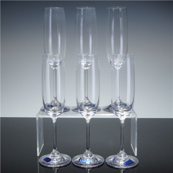 6pc Marquis by Waterford Crystal Champagne Flutes, Vintage
