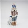 Image 1 : Lladro Porcelain Figurine Eskimo Boy with Pet 01005238 with Box