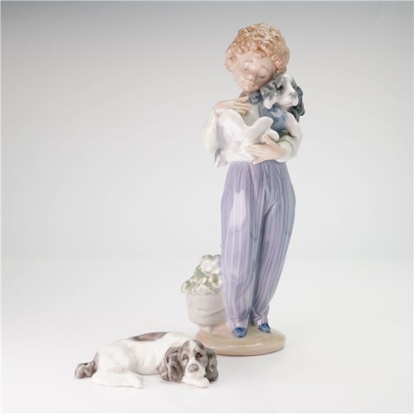 Two Lladro Porcelain Figurines- My Buddy 01007609 1989 and Sleeping Dog