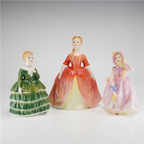 Three Royal Doulton Porcelain Figurines: Debbie, Babie, and Belle