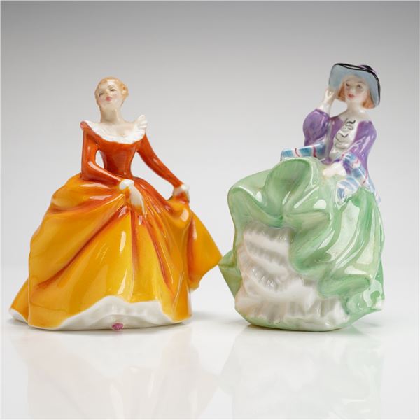 Two Royal Doulton Mini Figurines, Top of the Hill HN2126 & Fragrance HN3220