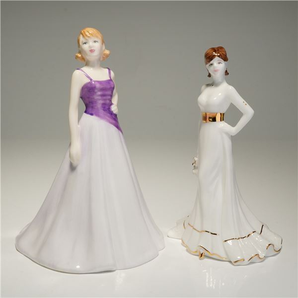 2pc Royal Doulton and Coalport Porcelain Figurines, Free Spirit and Tiffany
