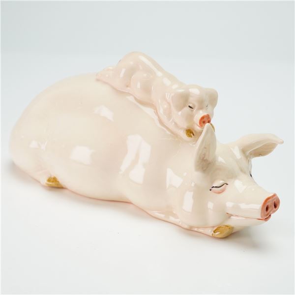 Beswick England Porcelain Sow and Piglet Figurine, Piggyback