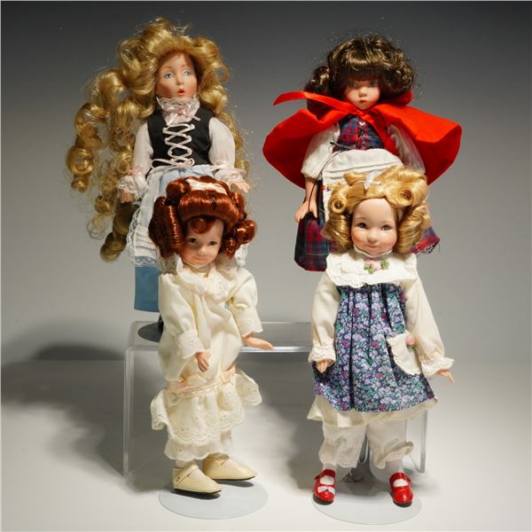 4pc Dianna Effner Porcelain Dolls