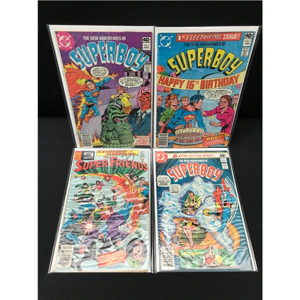 LOT OF 4 COMICS INCLUDING 3 FEATURING SUPERBOY - DC COMICS
