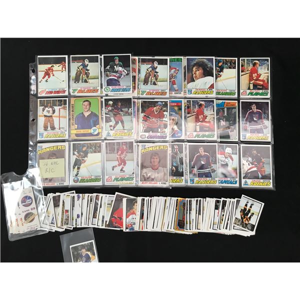 LOT OF HOCKEY TRADING CARDS INCLUDING SOME LOOSE AND SOME IN SLEEVES