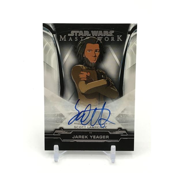 TOPPS STAR WARS MASTERWORK SCOTT LAWRENCE AS JAREK YEAGER SIGNED TRADING CARD