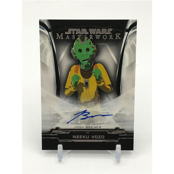 TOPPS STAR WARS JOSH BRENER NEEKU VOZA AUTOGRAPHED TRADING CARD