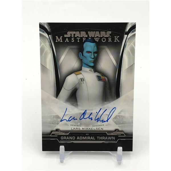 TOPPS STAR WARS LARS MIKKELSEN GRAND ADMIRAL THRAWN SIGNED TRADING CARD