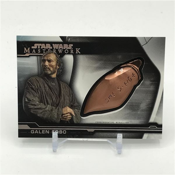 TOPPS STAR WARS MASTERWORK GALEN ERSO ARTIFACT MEDALLION TRADING CARD
