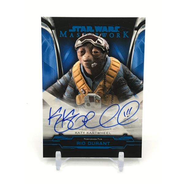 TOPPS STAR WARS MASTERWORK KATY KARTWHEEL SIGNED RIO DURANT TRADING CARD 97/99