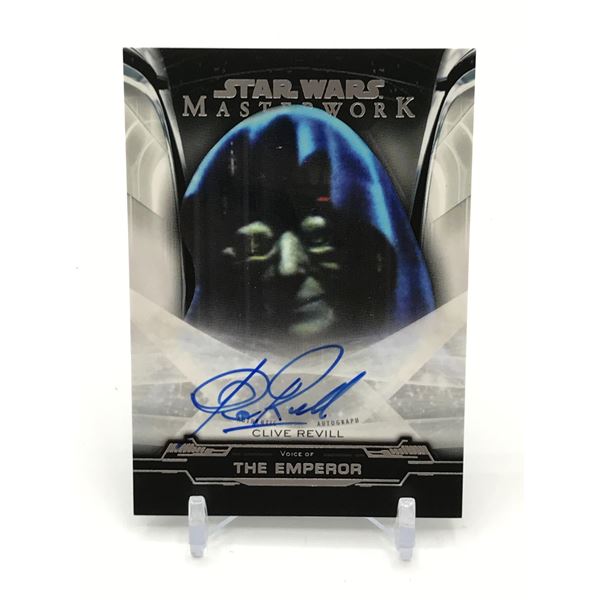 TOPPS STAR WARS MASTERWORK CLIVE REVILL (VOICE OF THE EMPEROR) SIGNED EMPEROR TRADING CARD