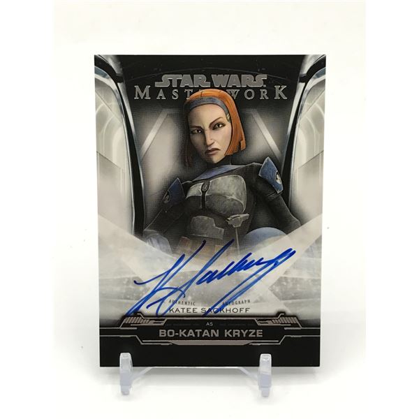 TOPPS STAR WARS MASTERWORK KATEE SACKHOFF SIGNED BO-KATAN KRYZE TRADING CARD