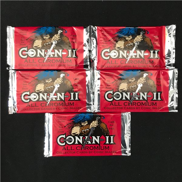 LOT OF 5 CONAN II SEALED BOOSTER TRADING CARD PACKS