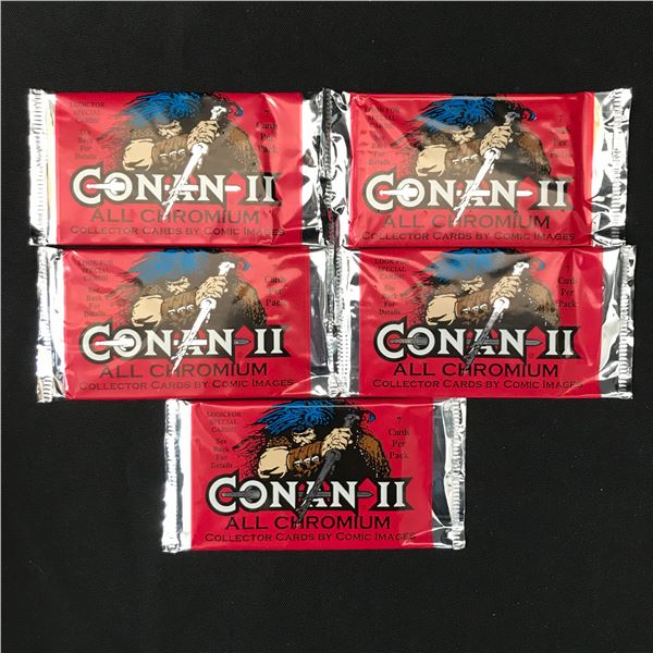 LOT OF 5 CONAN II SEALED BOOSTER TRADING CARD PACKS