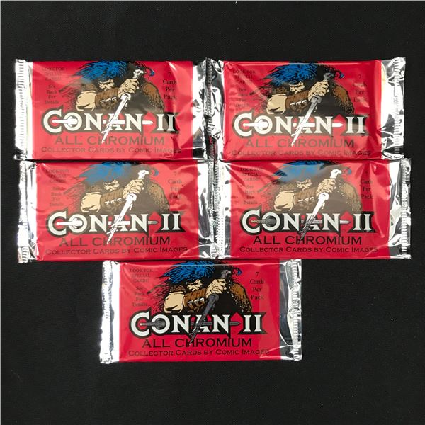 LOT OF 5 CONAN II SEALED BOOSTER TRADING CARD PACKS