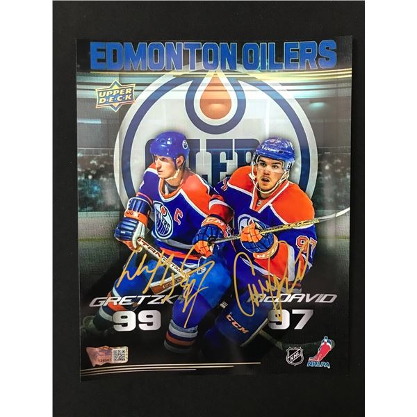 CONNOR MCDAVID AND WAYNE GRETZKY DUAL SIGNED 8X10 - ACE COA