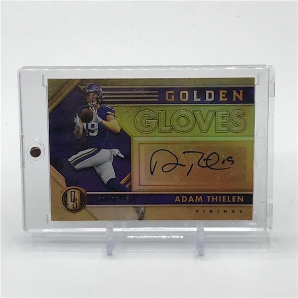 2020 PANINI GOLD STANDARD FOOTBALL ADAM THIELEN SIGNED GOLDEN GLOVES TRADING CARD
