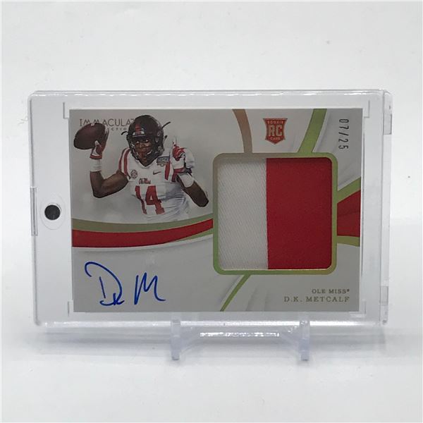 2019 PANINI IMMACULATE COLLECTION COLLEGIATE D.K METALF OLE MISS SIGNED PATCH ROOKIE CARD 07/25