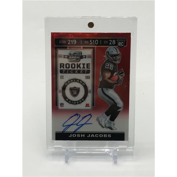 2019 PANINI CONTENDERS OPTIC FOOTBALL JOSH JACOBS SIGNED ROOKIE TICKET